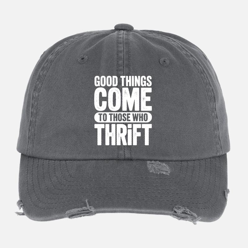 Good Things Come to Those Who Thrift Flexfit Vintage Destroyed Cap