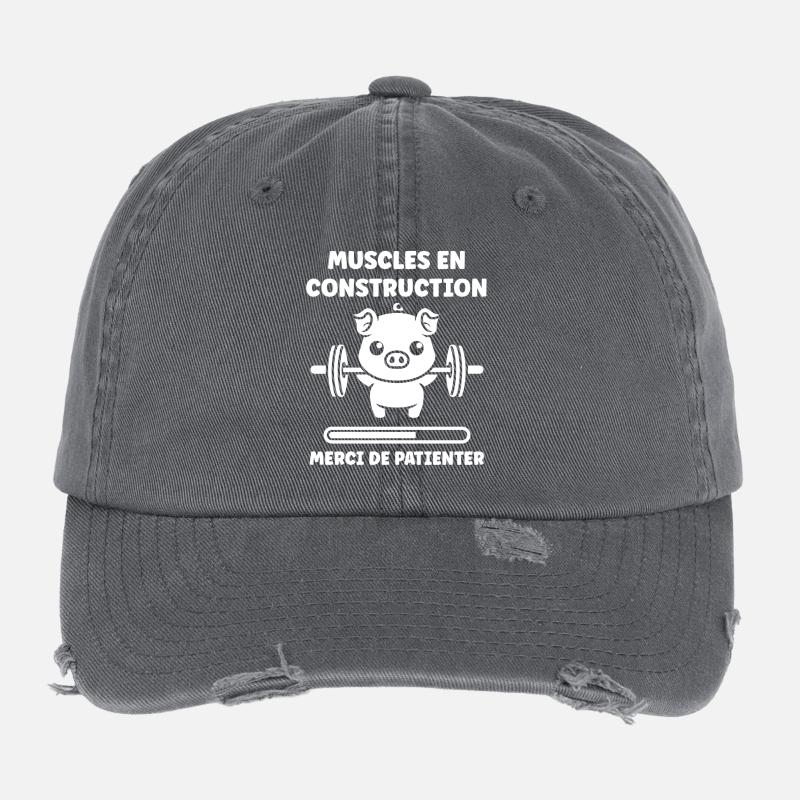 Building Muscles — Wait Flexfit Vintage Destroyed Cap