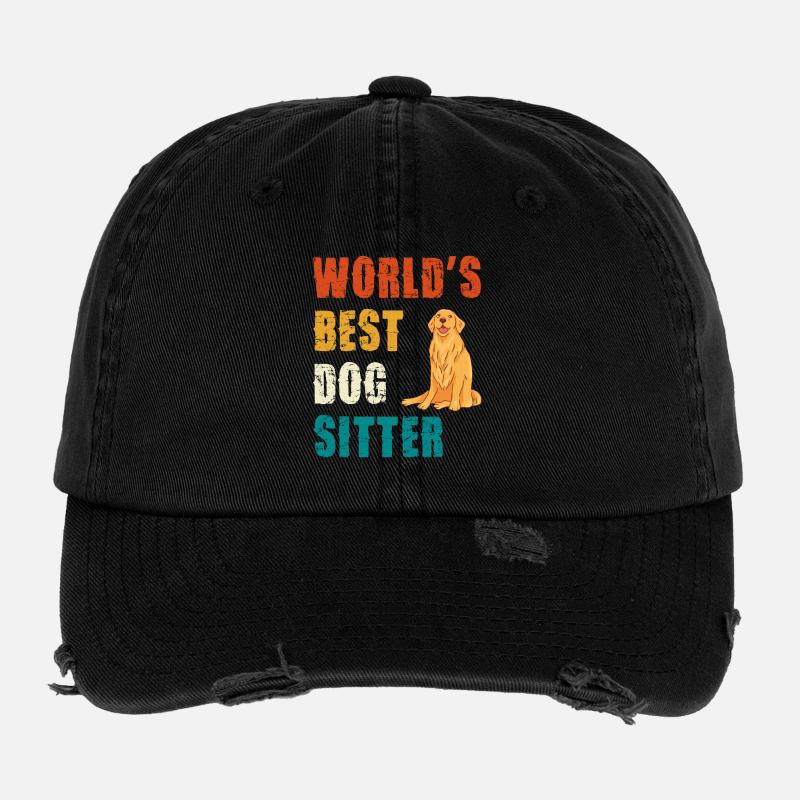 Weltbester Hundesitter Flexfit Vintage Destroyed Cap