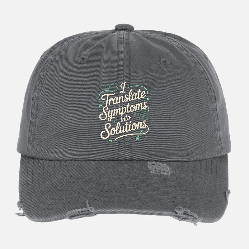 Infirmière praticienne Je traduis l’infirmerie des symptômes Casquette vintage effet usé Flexfit
