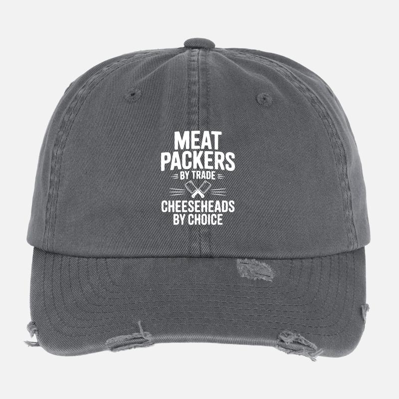 Fleischverpacker nach Beruf, Käseköpfe nach Wahl. Flexfit Vintage Destroyed Cap