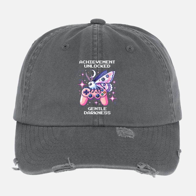 Douce obscurité déverrouillée | Goth doux Casquette vintage effet usé Flexfit