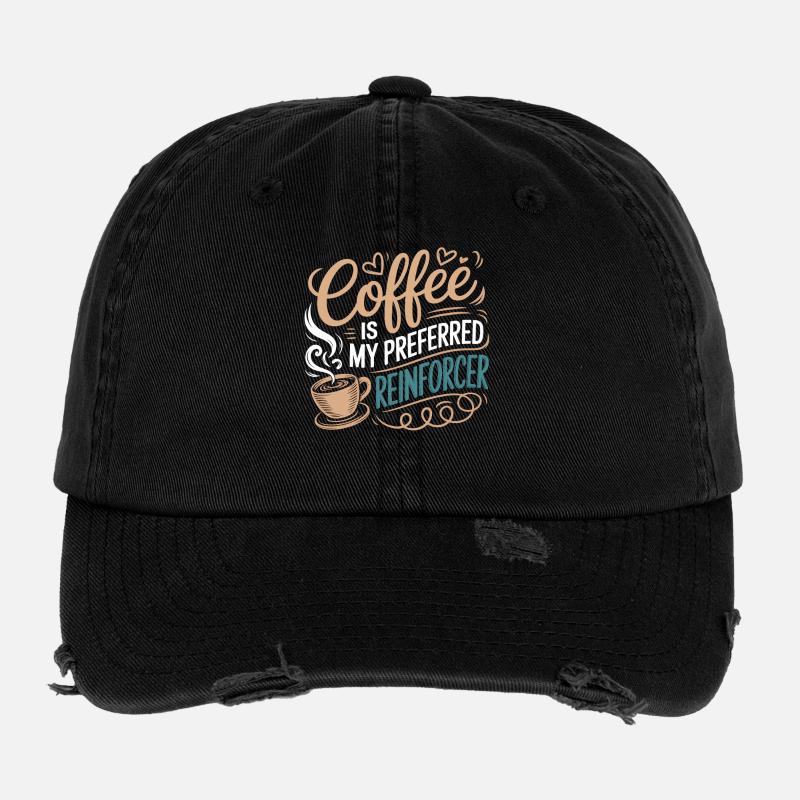 Le café est mon renforçateur préféré Casquette vintage effet usé Flexfit