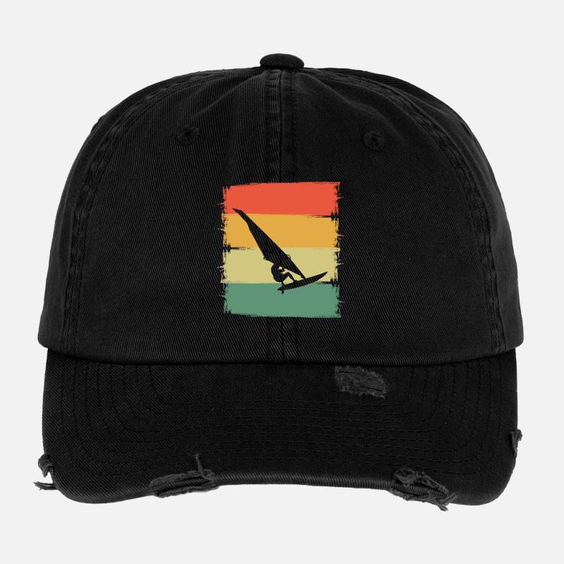 Silhouette de planchiste à voile Casquette vintage effet usé Flexfit