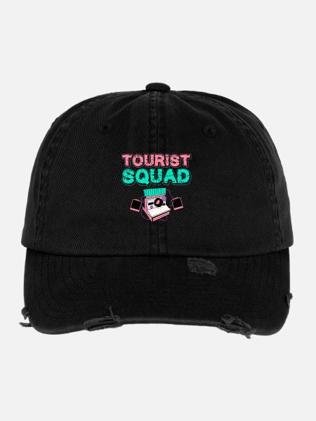 Voyageurs et Appareils photo de voyage court de Travelers dans le monde - Casquette vintage effet usé Flexfit - noir - Devant