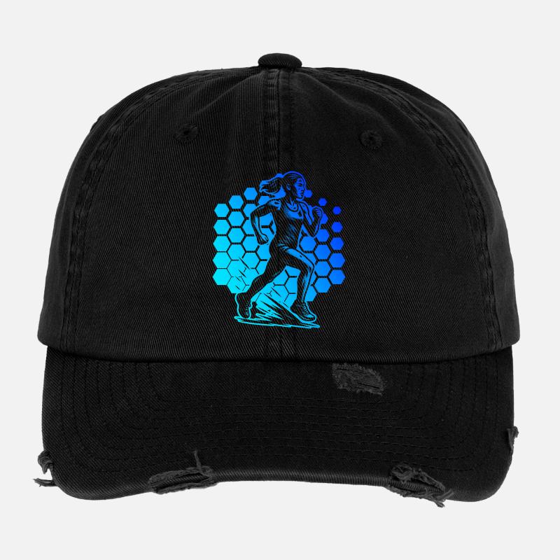 Classic running motif Flexfit Vintage Destroyed Cap