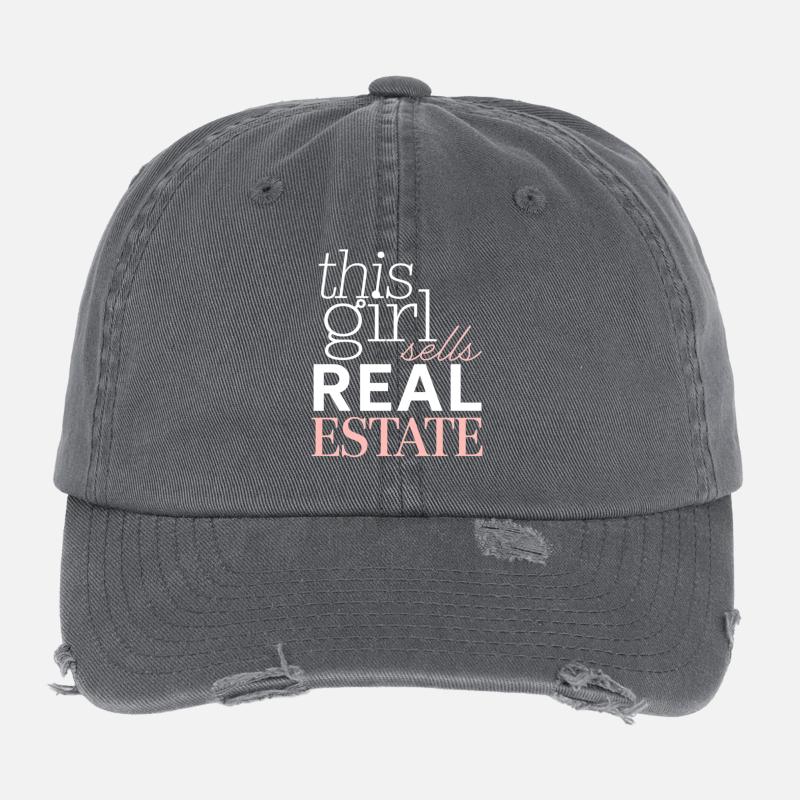 Cette fille vend de l’immobilier Casquette vintage effet usé Flexfit
