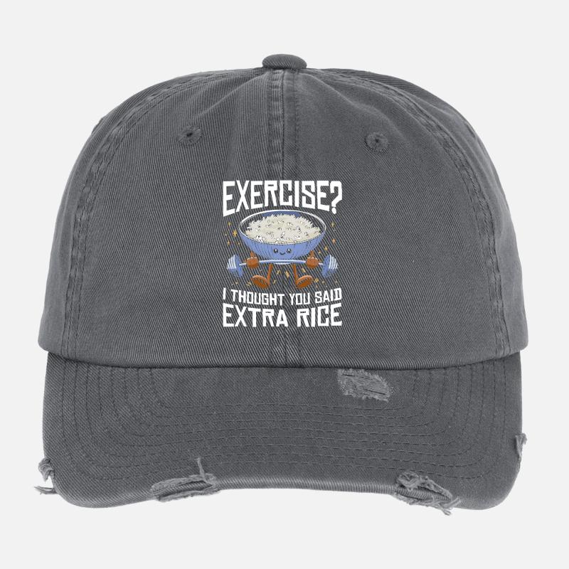 Cadeau pour amateurs de riz : exercice supplémentaire Casquette vintage effet usé Flexfit