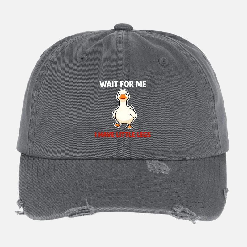 Duck With Tiny Legs: Wait for Me Flexfit Vintage Destroyed Cap