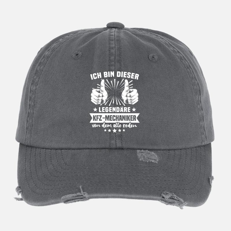 Car Mechanic Legend Flexfit Vintage Destroyed Cap