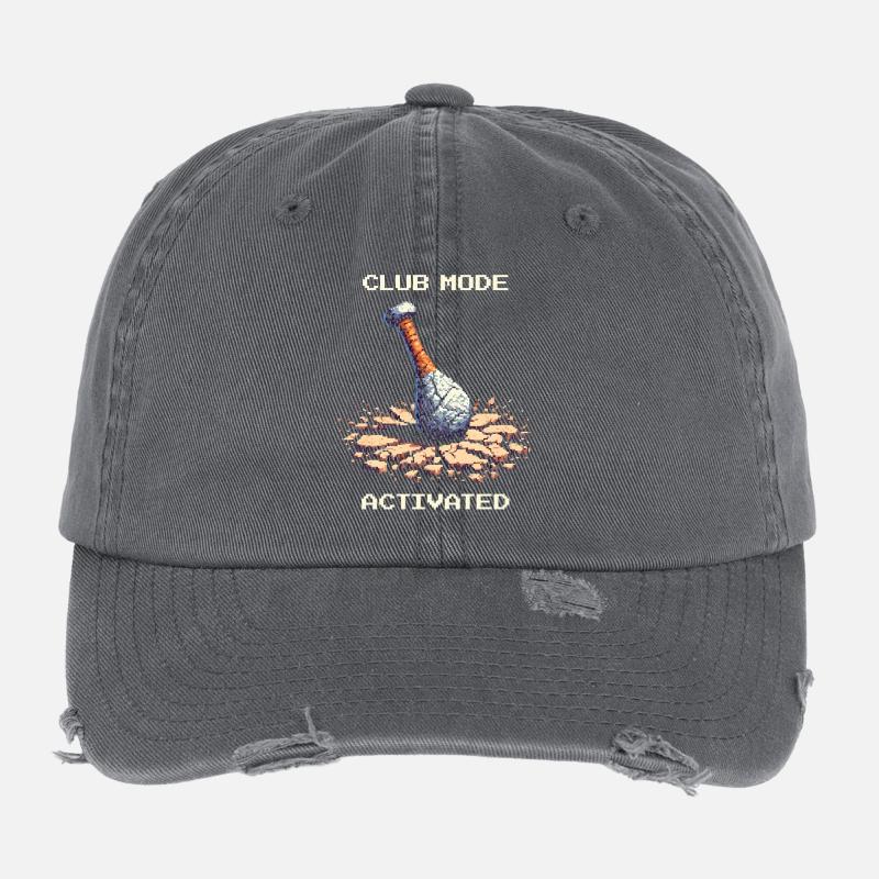 Mace Mode Enabled | Stone Age caveman Flexfit Vintage Destroyed Cap