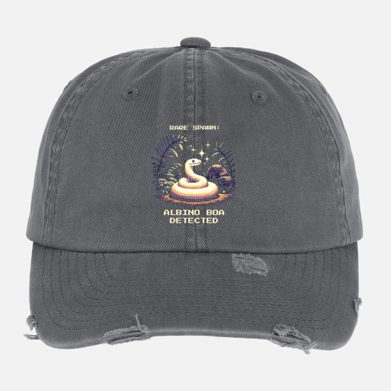 Albino Boa Spotted | Boa Constrictor Terrarium Flexfit Vintage Destroyed Cap