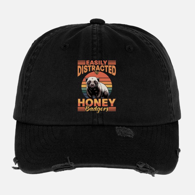 Blaireau drôle Casquette vintage effet usé Flexfit