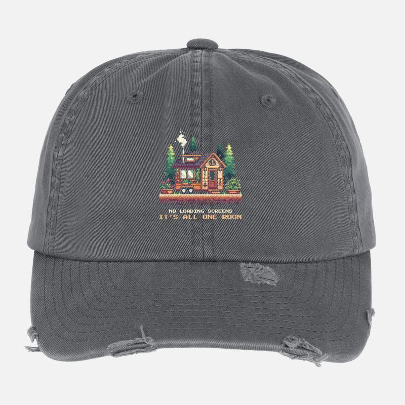 All One Room | Tiny House Minimalism Flexfit Vintage Destroyed Cap