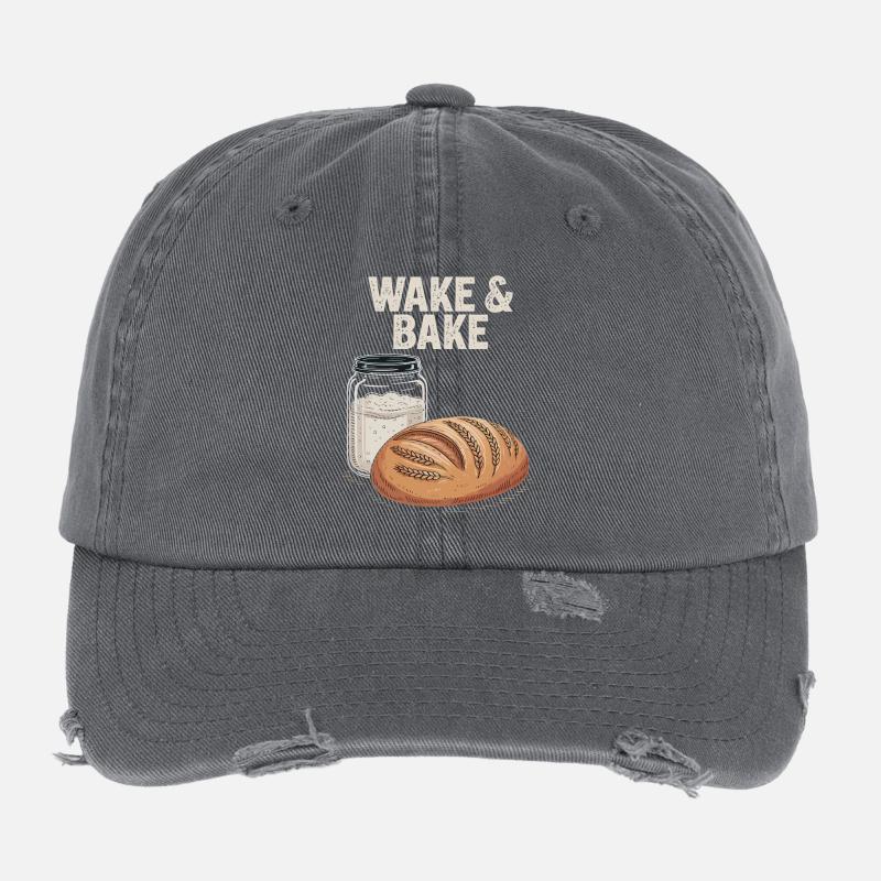 Sauerteig-Aufwachen und Backen Flexfit Vintage Destroyed Cap