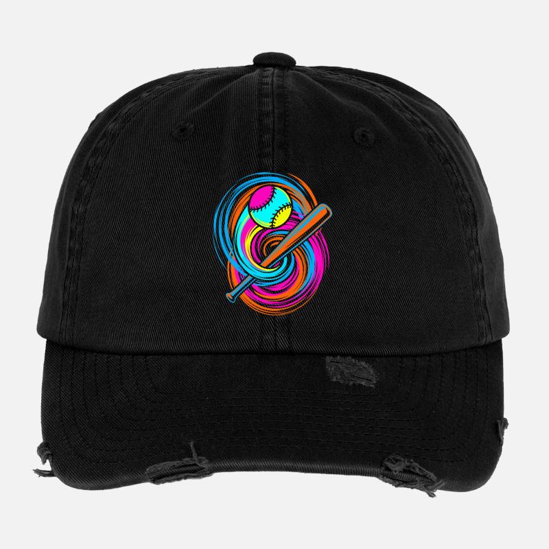 Batte de baseball et balle Casquette vintage effet usé Flexfit