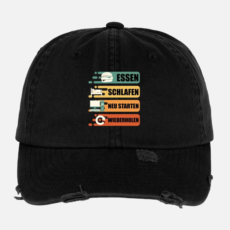 Technical Support RESTART FOOD SLEEP Flexfit Vintage Destroyed Cap