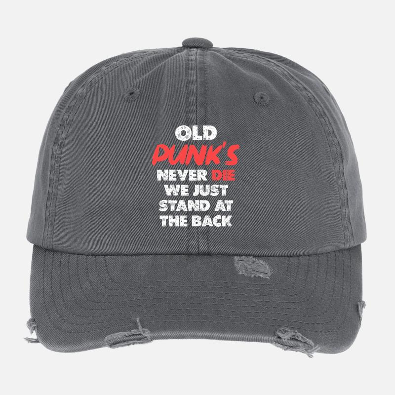Old Punks Never Die Artwork Flexfit Vintage Destroyed Cap
