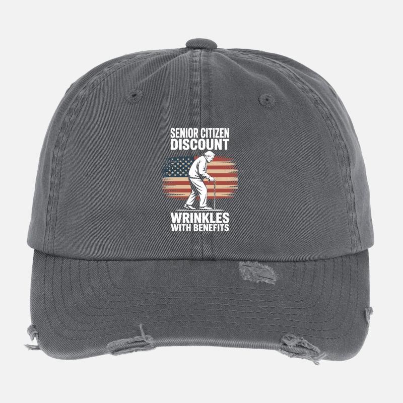 Humour de retraite à rabais seniors Casquette vintage effet usé Flexfit