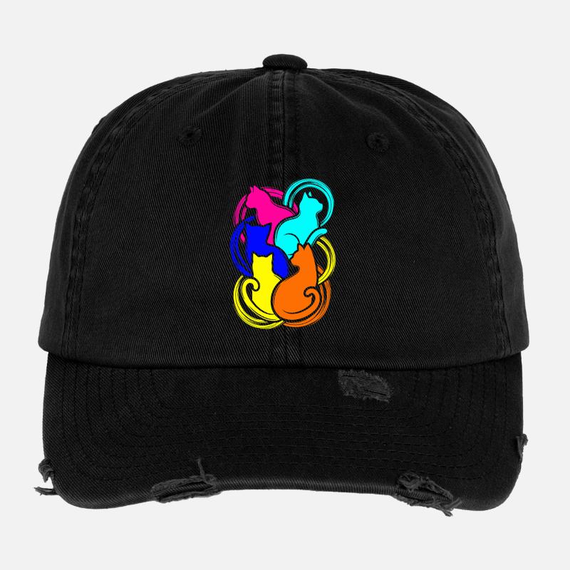 Bunte Katzen Flexfit Vintage Destroyed Cap