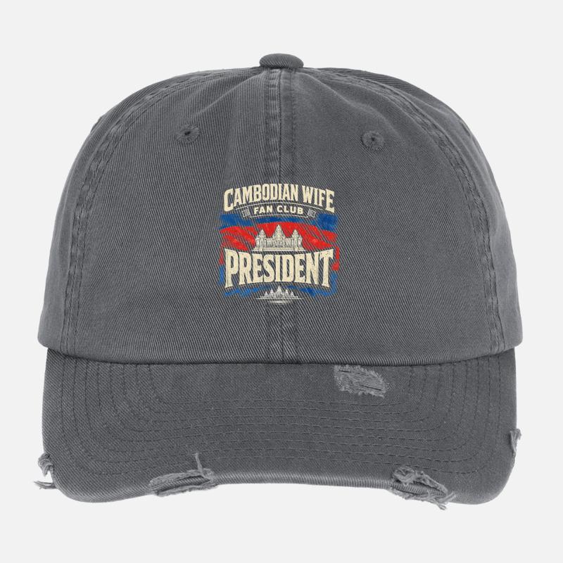 Cambodge Cambodgiens Casquette vintage effet usé Flexfit