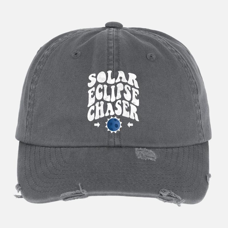 Solar eclipse chaser weiss Flexfit Vintage Destroyed Cap