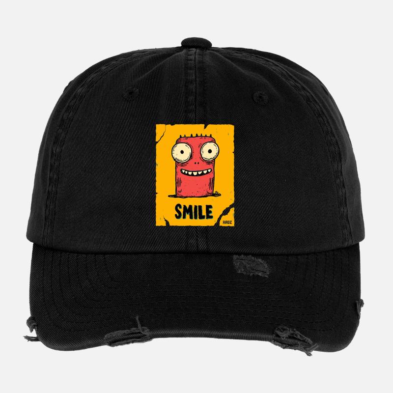 Lustiger Monster mit Smile Flexfit Vintage Destroyed Cap