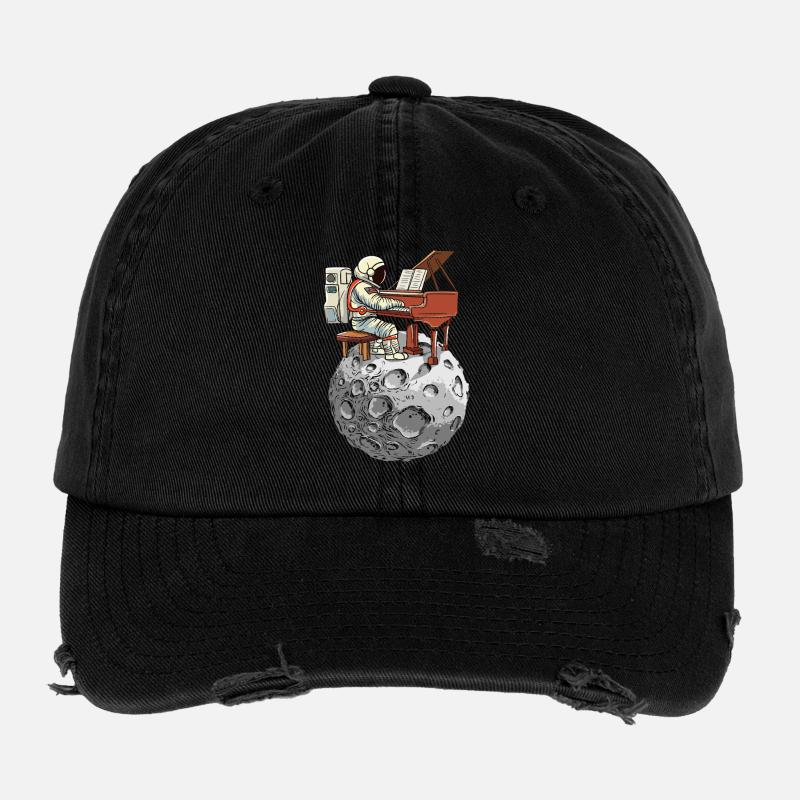 Piano d’astronaute sur la Lune Casquette vintage effet usé Flexfit