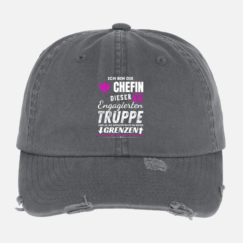 Chefin dieser Engagierten Truppe Chefin Geschenke Flexfit Vintage Destroyed Cap