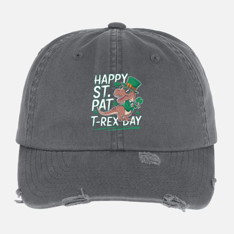 T-Rex pour la Saint-Patrick Casquette vintage effet usé Flexfit