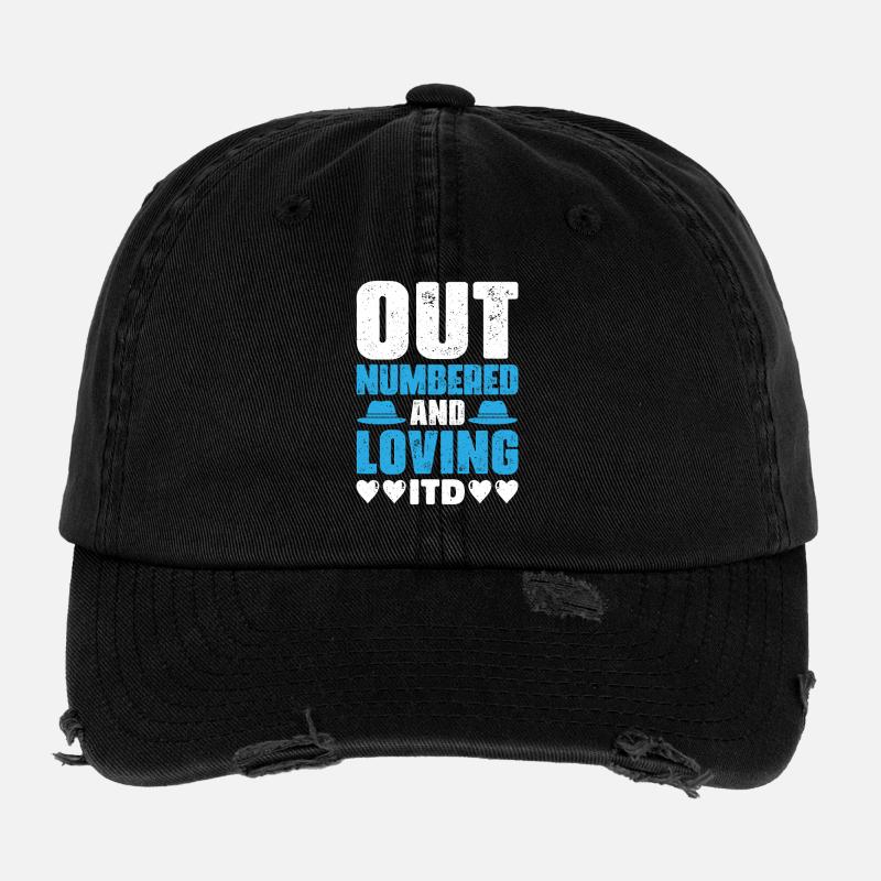 Papa Vater von drei Mädchen Töchtern Flexfit Vintage Destroyed Cap