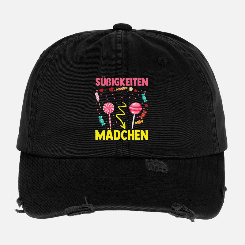 Süschigkeiten Naschkatze Süßes Mädchen Flexfit Vintage Destroyed Cap