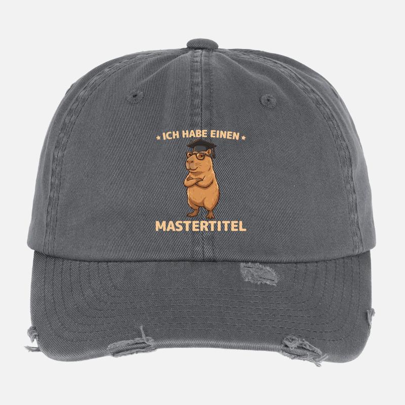 Master 2026 Capybara Master's Exam Passed Flexfit Vintage Destroyed Cap