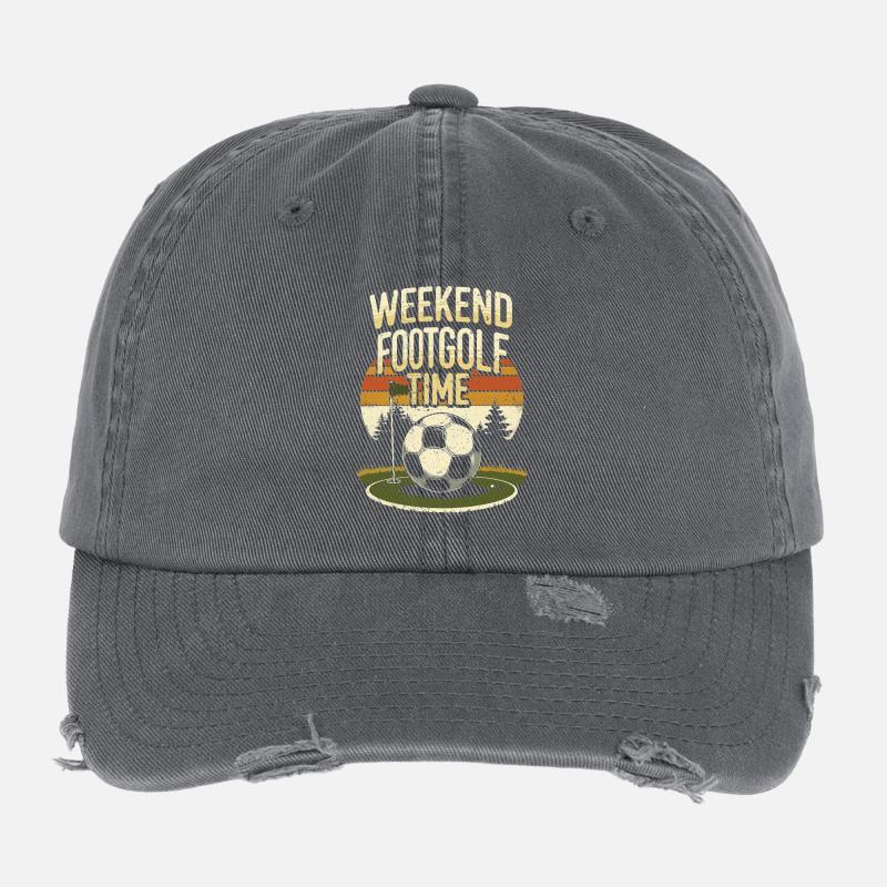 Footgolf Fußballgolf Weekend Footgolf Time Flexfit Vintage Destroyed Cap