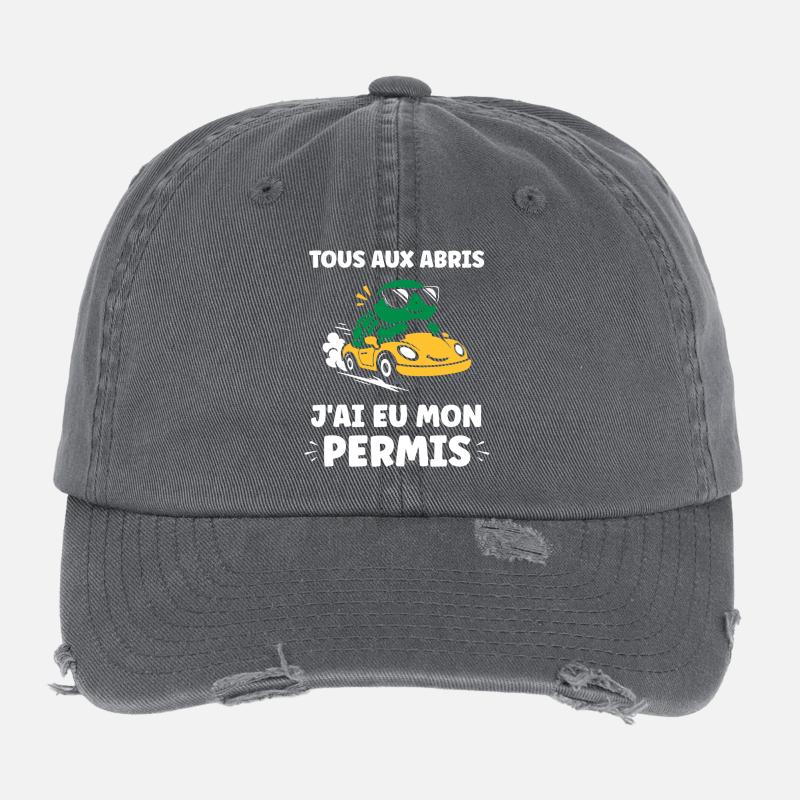 Humour j'ai mon permis de conduire Casquette vintage effet usé Flexfit