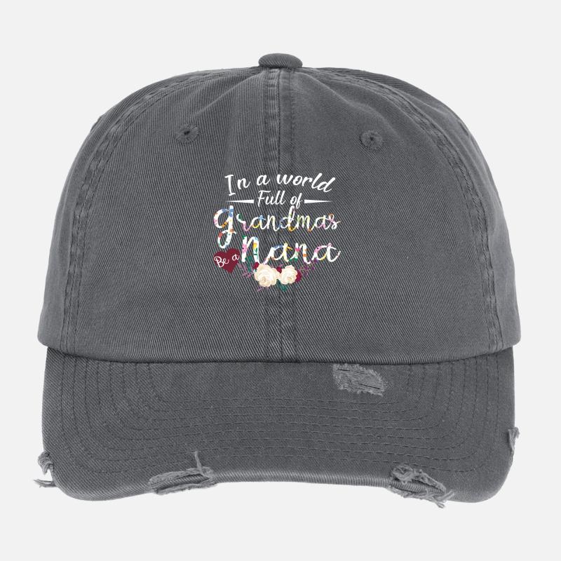 Nana-Blumenhemd Geschenk zum Muttertag der Großmutter Flexfit Vintage Destroyed Cap