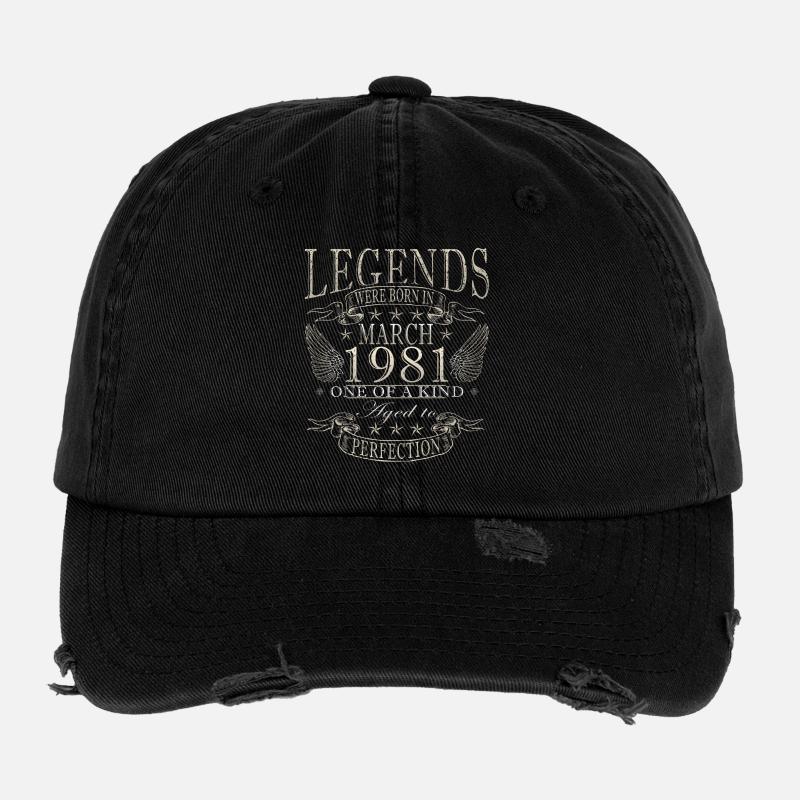 Geburtstag März 1981 Flexfit Vintage Destroyed Cap