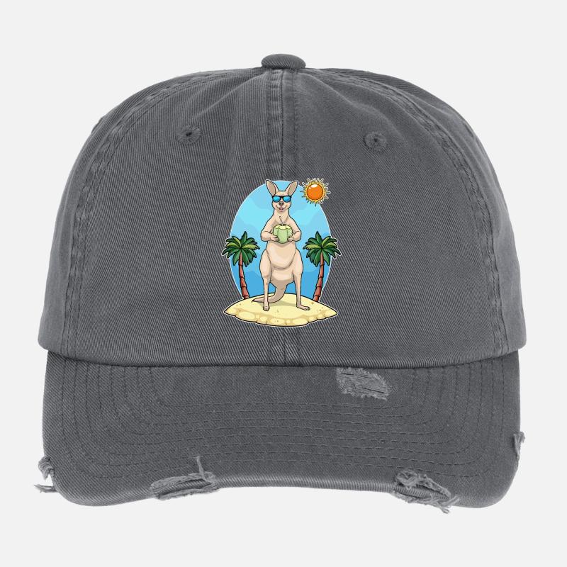 Känguru Strand Kokosnuss Sommer Casquette vintage effet usé Flexfit