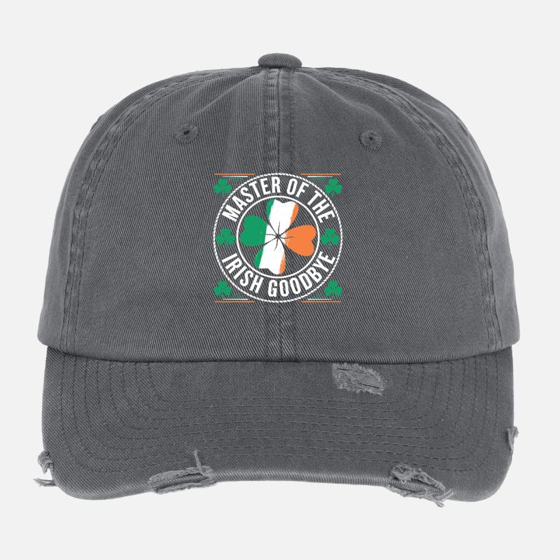 Meister des irischen Abschiedstags St. Patrick's Day Flexfit Vintage Destroyed Cap