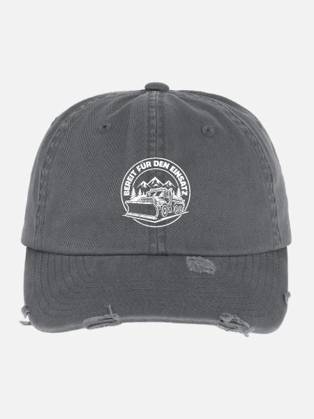 Winterdienst BEREIT FÜR DEN EINSATZ Lustiges - Flexfit Vintage Destroyed Cap - Dunkelgrau - Vorne