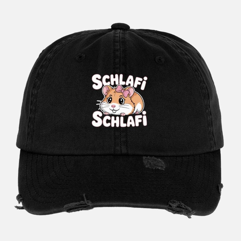 Schlafi Schlafi Hamster Design Casquette vintage effet usé Flexfit