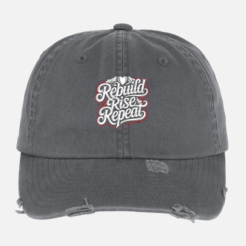 Maillot Rebuild Rise Repeat Casquette vintage effet usé Flexfit