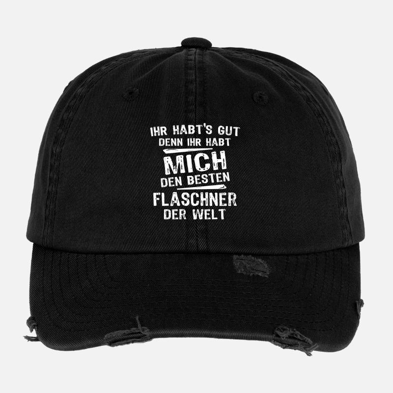 Plombier - Casquette vintage effet usé Flexfit - noir
