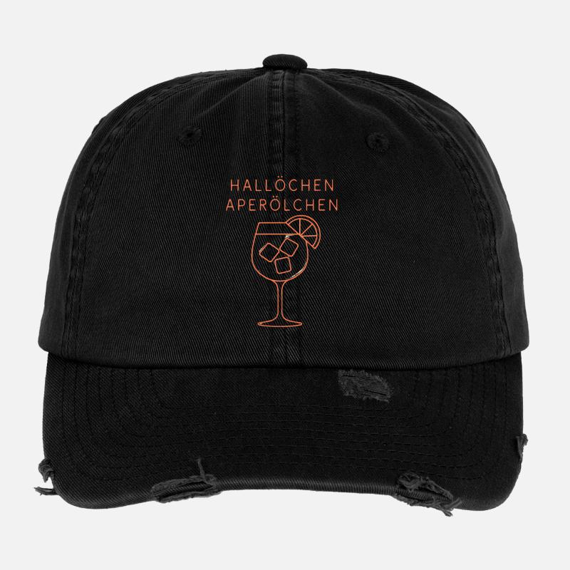 Hallöchen Aperölchen Party Spritz Geschenkidee Flexfit Vintage Destroyed Cap