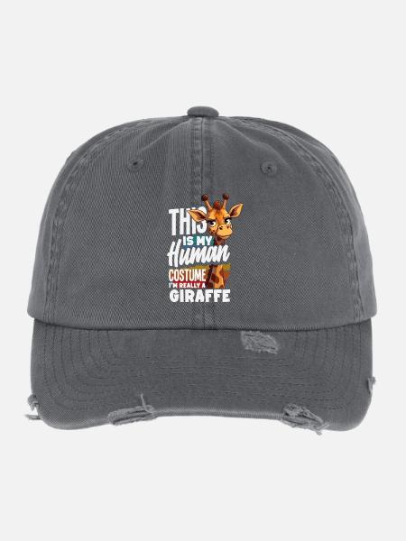 C’est mon costume de girafe humaine - Casquette vintage effet usé Flexfit - charbon - Devant