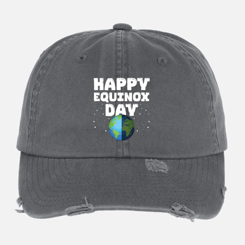 Happy Equinox Day Easter Ostara Pagan Easter Flexfit Vintage Destroyed Cap