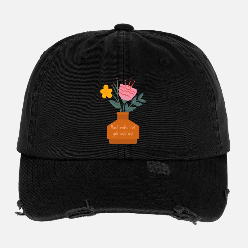Blumenstrauß Mutspruch Vase Flexfit Vintage Destroyed Cap