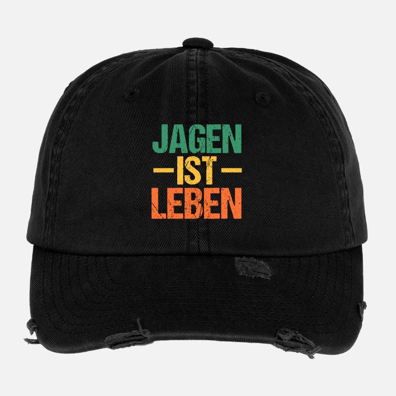 Jagd Jagen Waidmann Jäger Flexfit Vintage Destroyed Cap