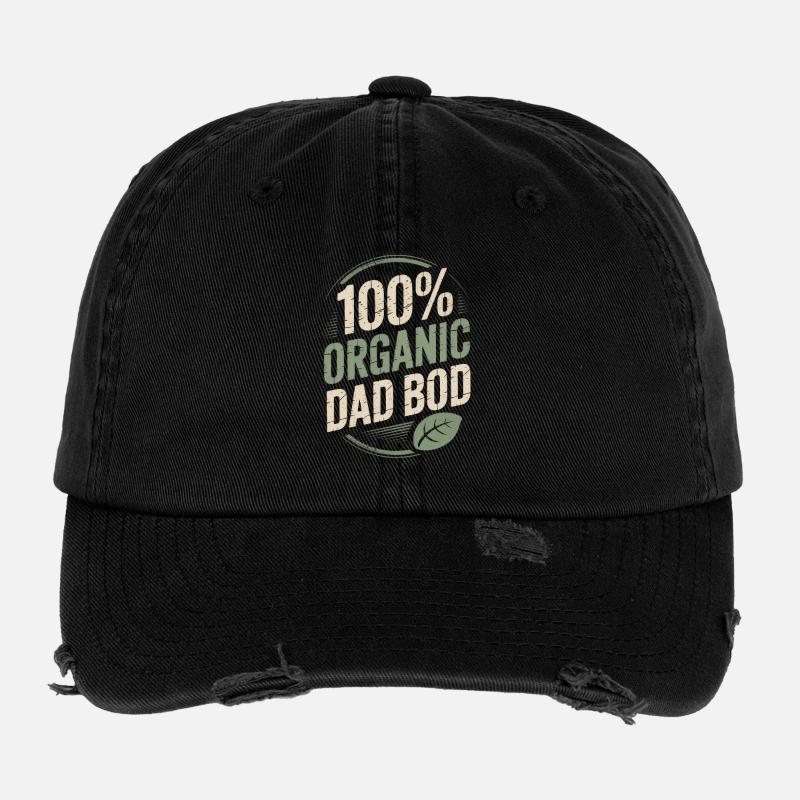 100% Organic Dad Bod - Lustiges Papa Geschenk Flexfit Vintage Destroyed Cap