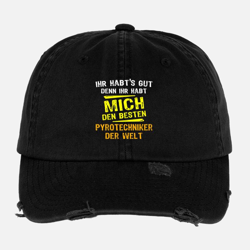 Pyrotechniker Geschenk Flexfit Vintage Destroyed Cap